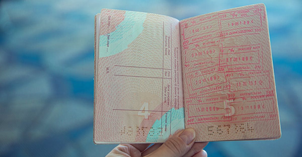 Open passport with travel stamps